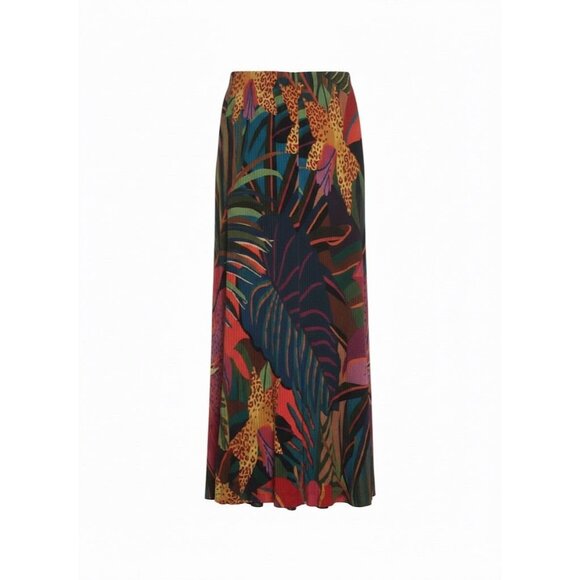 Farm Rio Multicolor Tropical Print Skirt Sz M Casual Comfy Flowy Relaxed Fit - Picture 3 of 6